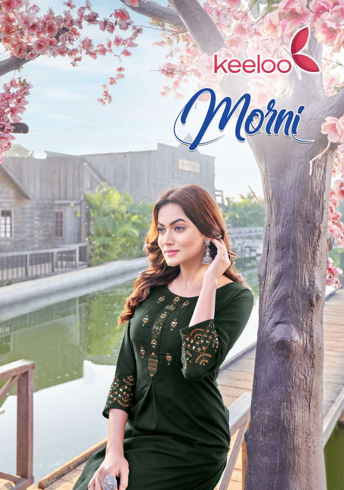 MORNI VOL 1 HEAVY RAYON DOBBY HANDWORK, EMBROIDERY AND KHATLIWORK KURTI BY KEELOO WHOLESALER AND DEA...