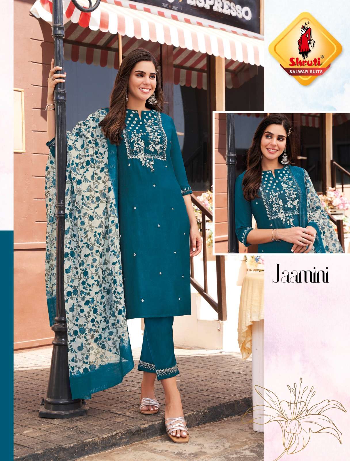 ASTITVA VOL 2 PURE VISCOSE SOFTY SILK  KATHA AND SEQUENCE WORK KURTI WITH PANT AND DIGITAL PRINTED D...