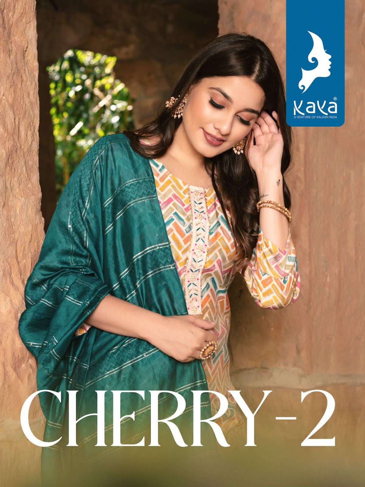 CHERRY VOL 2  MODAL PRINTS HANDWORK KURTI WITH SILK PANT AND BANARASI BORDER DUPATTA BY KAYA KURTI B...