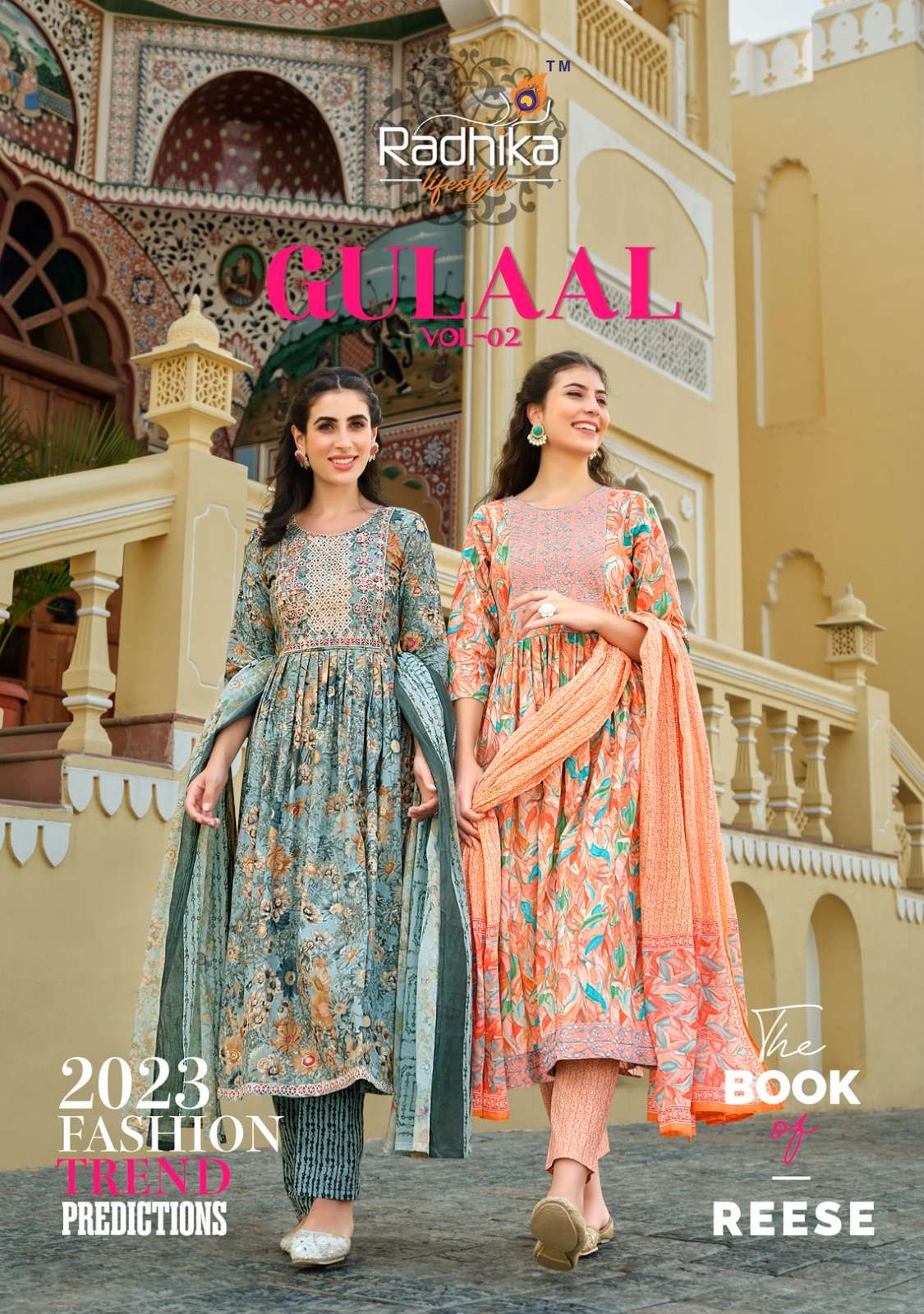 GULAAL VOL 2  PURE COTTON PRINT EMBROIDERY WORK NAYRA CUT KURTI WITH PANT AND  MUL COTTON DUPATTA BY...