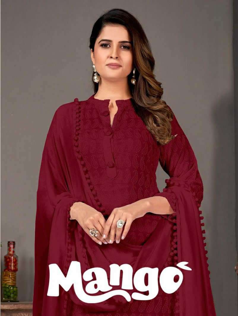 MANGO PURE RAYON FRANT AND BACK AND SLEEV FULL CHIKAN WORK KURTI WITH COTTON SLUB PANT AND NAZNEEN D...