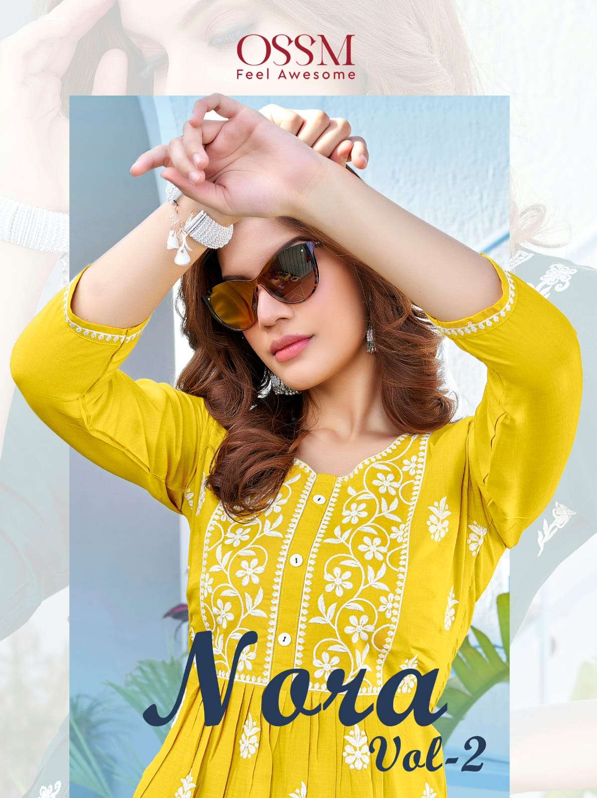 NORA VOL 2 HEAVY 16KG  REYON SLUB COTTON EMBROIDERY WORK FANCY TOPS BY OSSM BRAND WHOLESALER AND DEA...