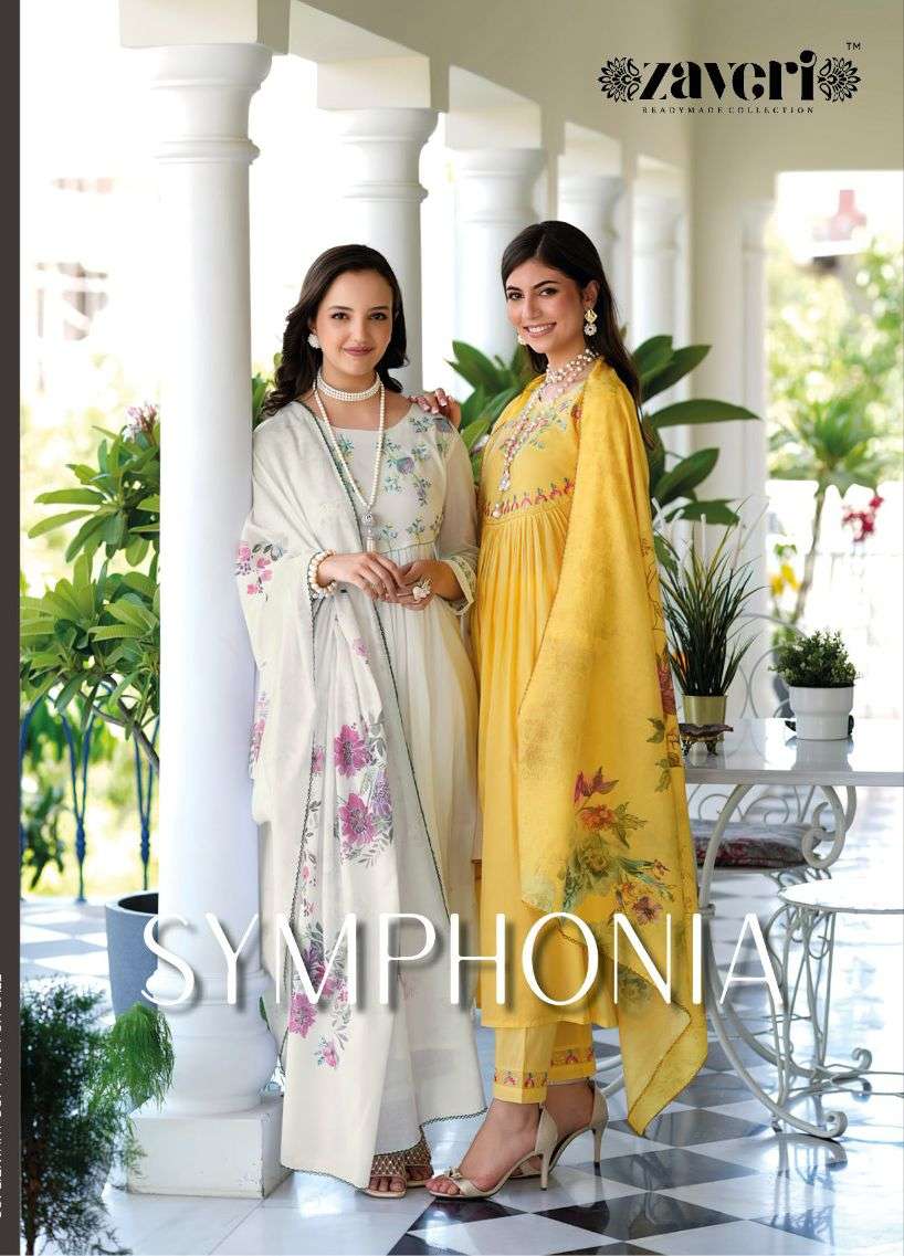 SYMPHONIA  PURE MAL COTTON EMBROIDERY WORK NAYRA CUT KURTI WITH PANT AND MALL DIGITAL DUPATTA BY ZAV...