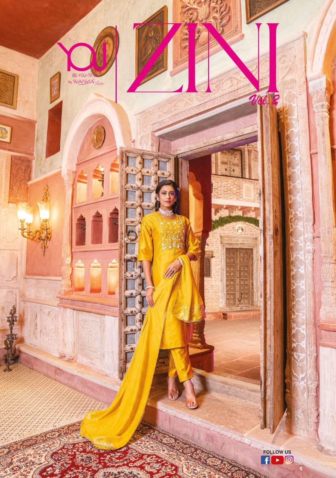 ZINI VOL 2 FINEST QUALITY PURE SOFT SILK CHANDERI HANDWORK KURTI WITH PANT AND ORIGINAL DUPATTA BY W...