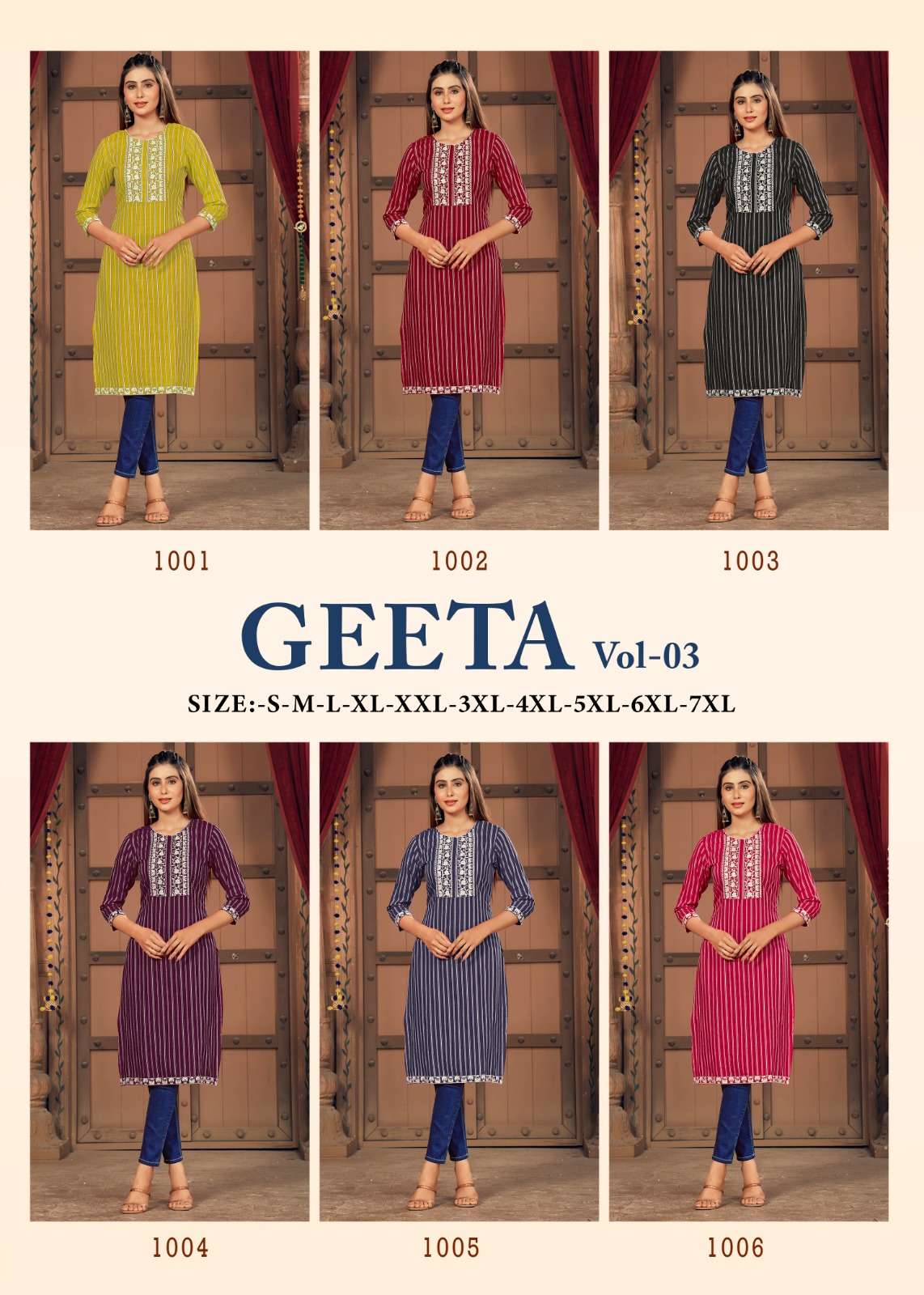 GEETA VOL 3 RASIAN SILK EMBROIDERY WORK KURTI BY S3FOREVER BRAND WHOLESALR AND DELER