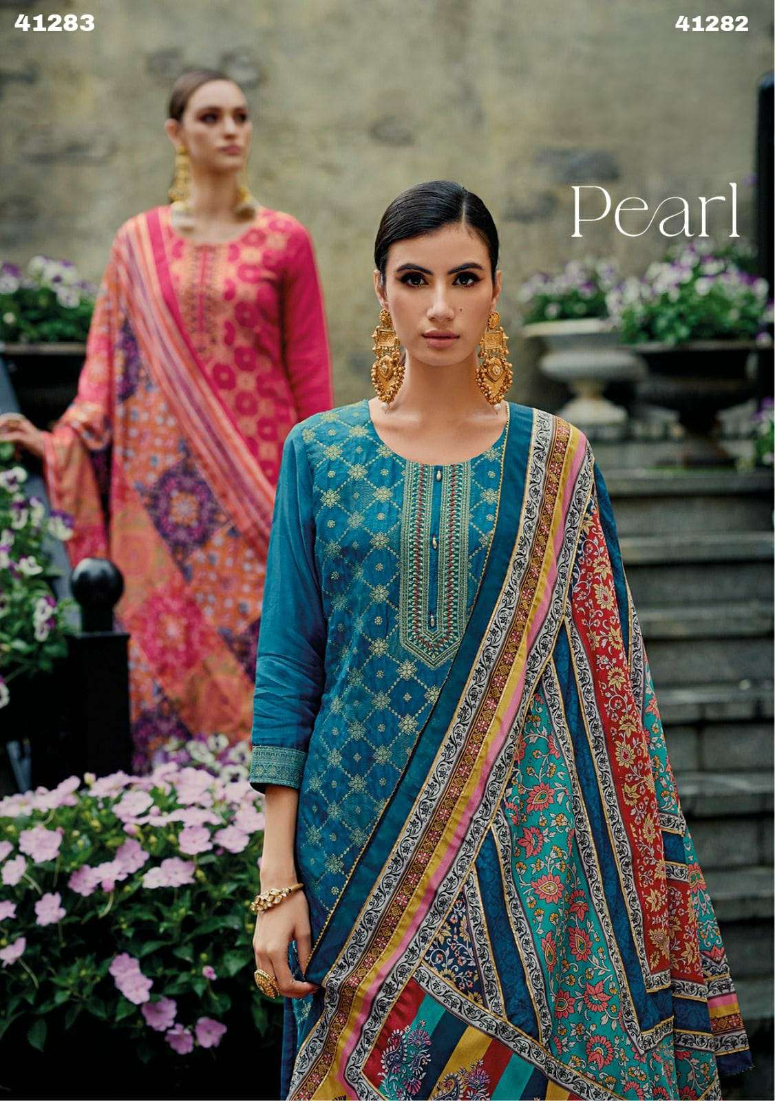 PEARL PURE VISCOUSE ROSSIAN SILK HANDWORK KURTI WITH SILK MUSILN PANT AND AFHGHANI DUPATTA  BY S3FOR...