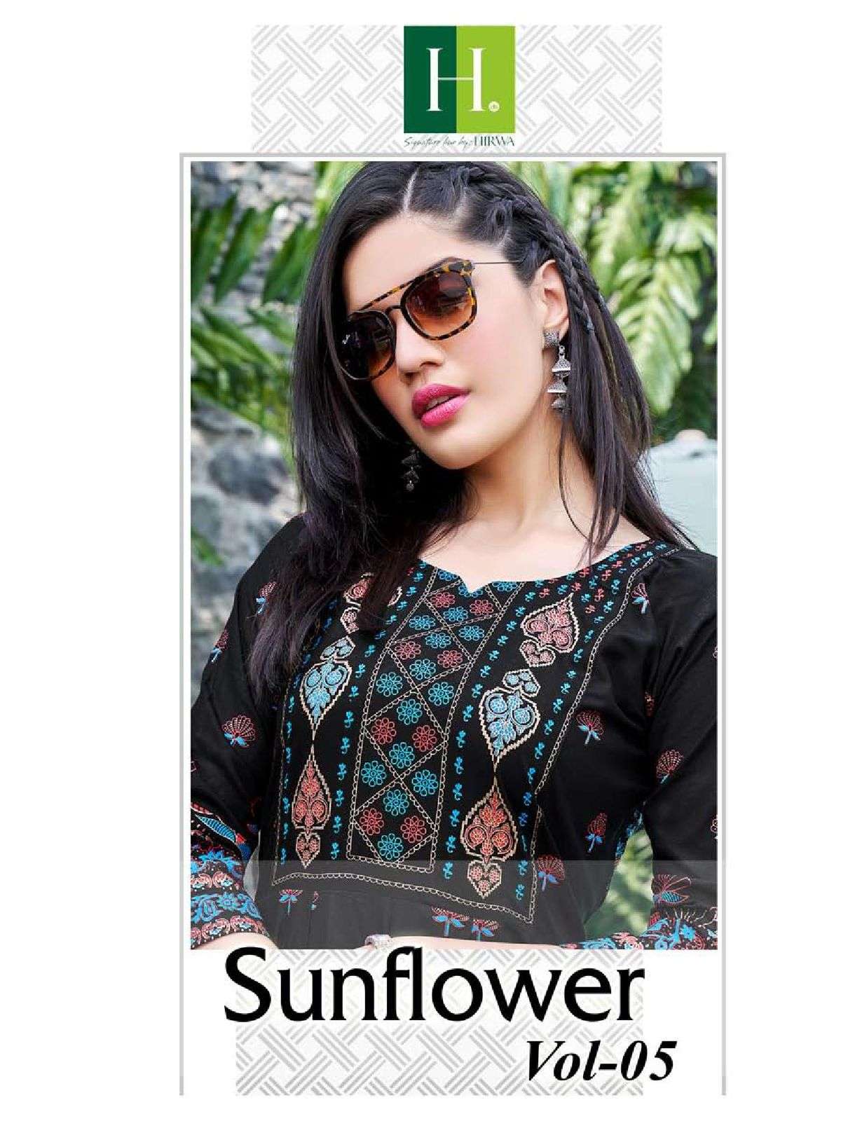  SUNFLOWER VOL 5 HEAVY RAYON FOIL PRINTS LONG GOWN KURTI BY H DOT BRAND WHOLESALER AND DEALER