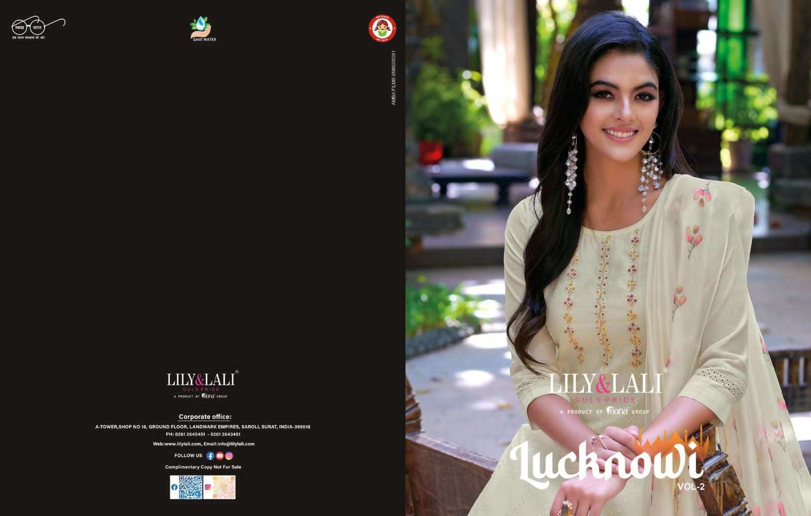 LUCKNOWI-2  SCHIFFLI CHANDERI WORK KURTI WITH BOTTOM AND DUPATTA BY LILY AND LALI BRAND WHOLESALR AN...