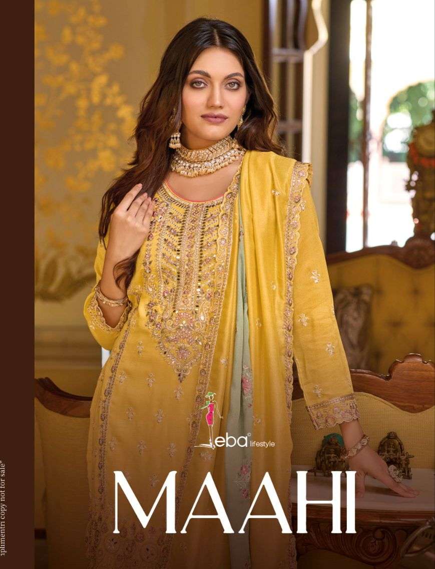 MAAHI PREMIUM SILK KURTI WITH BOTTOM AND DUPATTA BY EBA LIFESTYLE BRAND WHOLESALER AND DEALER