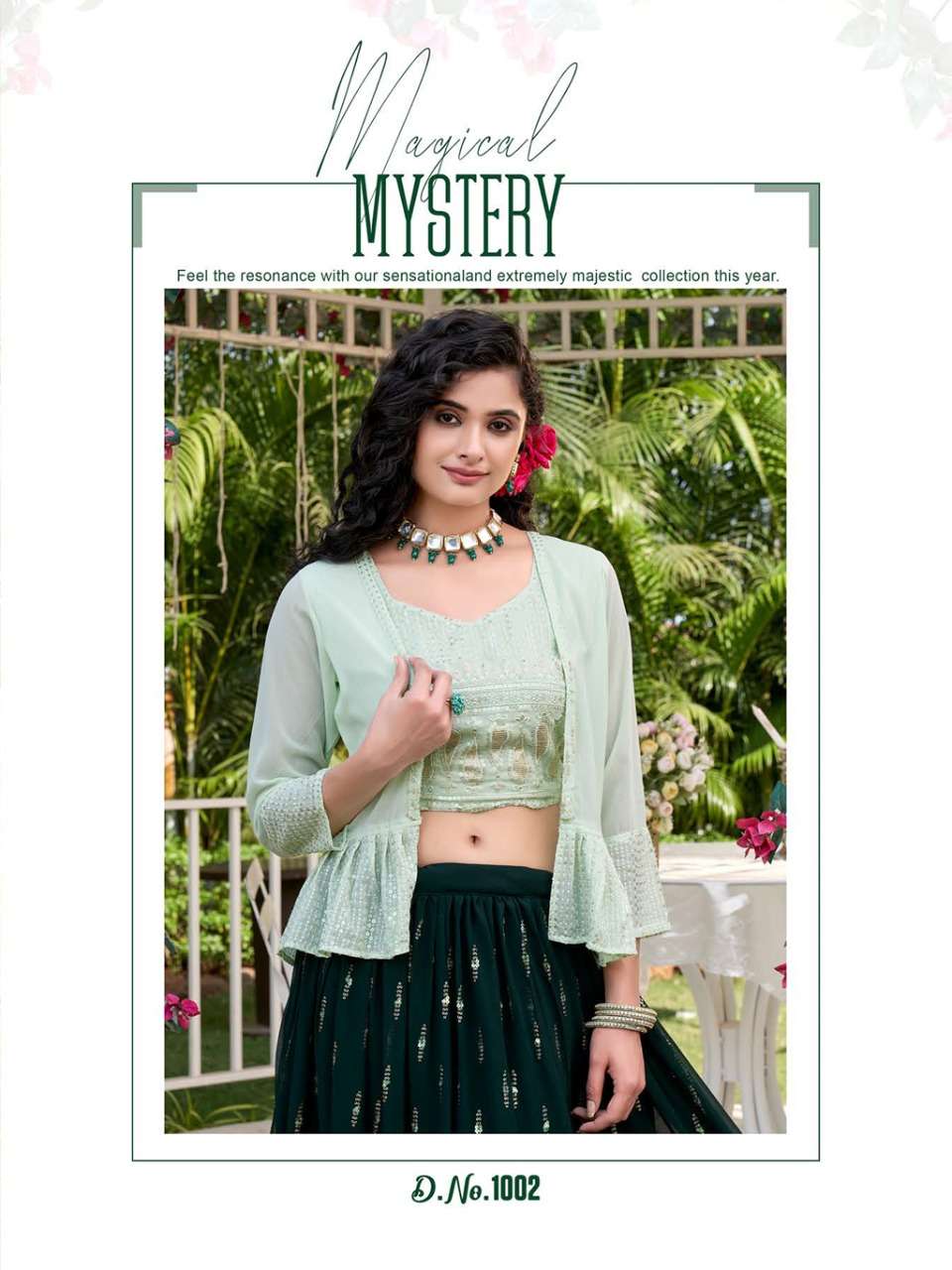 MYSTERY GEORGETTE FANCY PARTY WEAR CROP TOP BY S3FOREVER BRAND WHOLESALER AND DEALER