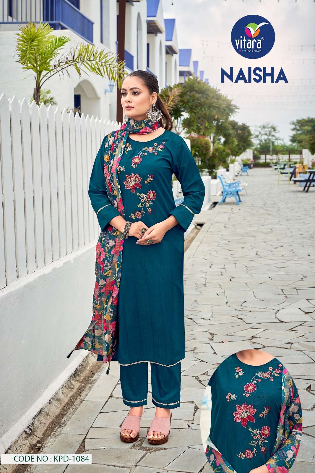 NAISHA HEAVY VISCOSE KURTI WITH BOTTOM AND DUPATTA BY PICK AND CHOOSE BRAND WHOLESALR AND DELER