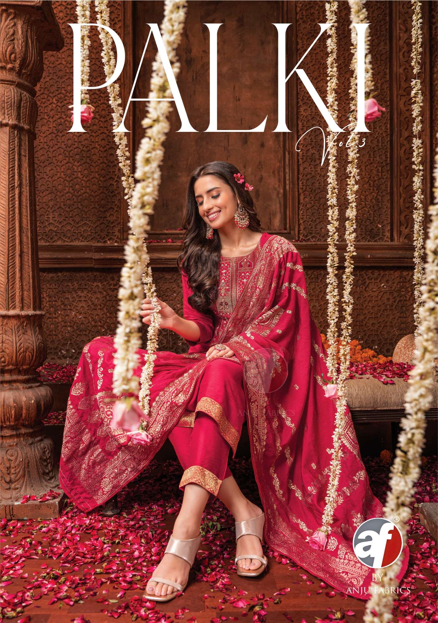  PALKI VOL 3 VISCOSE KURTI WITH BOTTOM AND JACQUARD DUPATTA BY AF BRAND WHOLESALR AND DELER