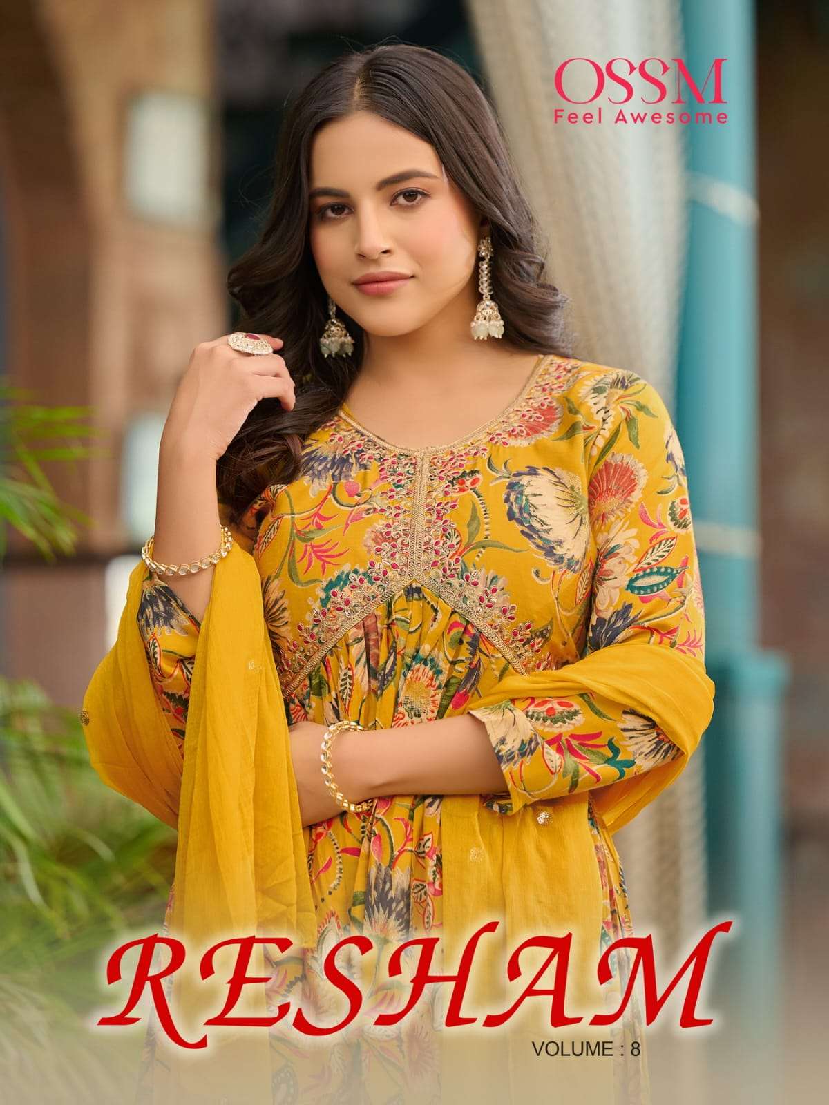 RASAM VOL 8 PREMIUM CHANDERI MODAL KURTI WITH BOTTOM AND DUPATTA BY OSSM BRAND WHOLESALR AND DELER