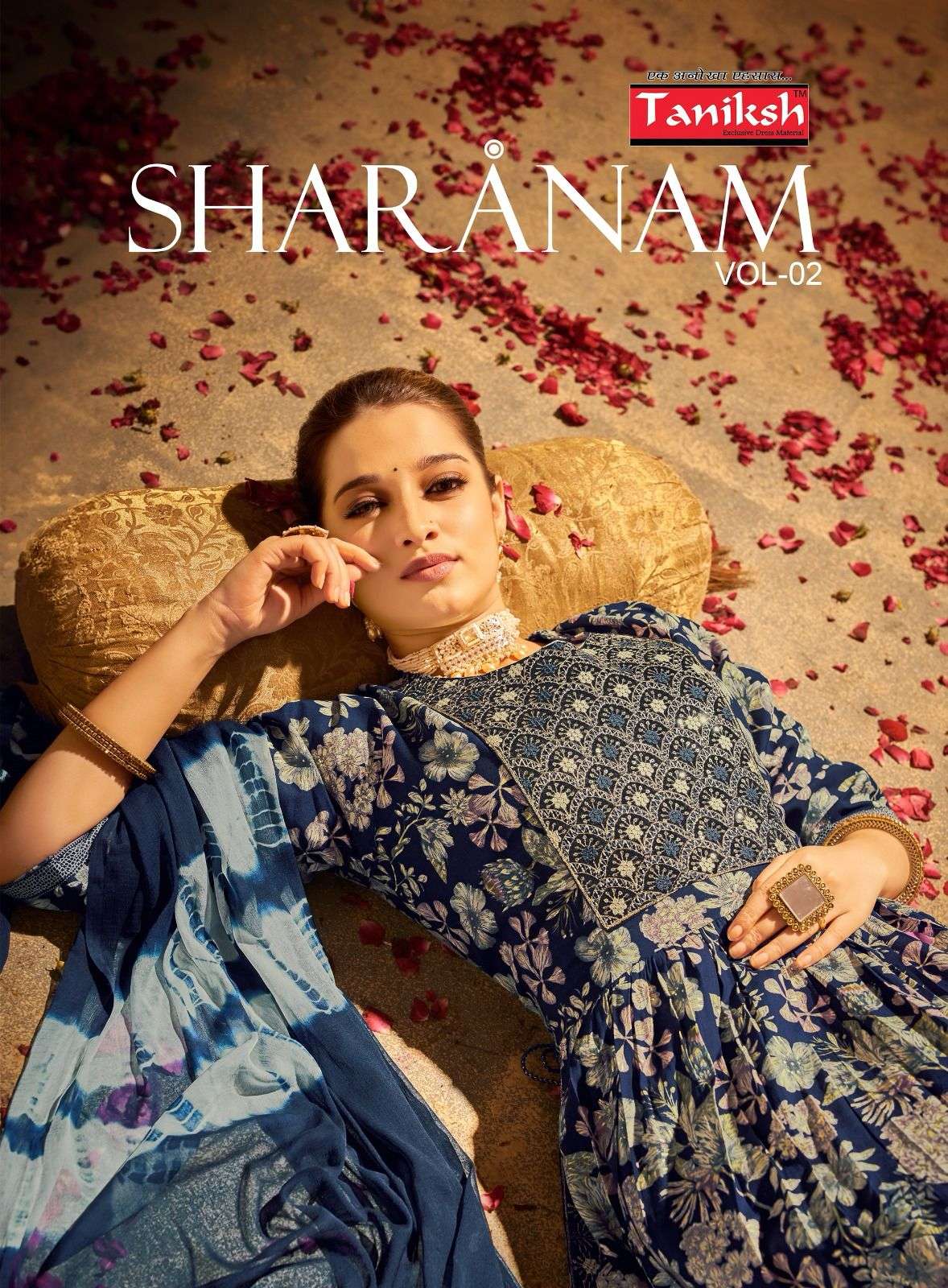 SHARNAM VOL 2 HEAVY RAYON FOIL PRINT SIKVANS EMBROIDERY WORK NAYRA CUT KURTI WITH PANT AND SABURI CH...