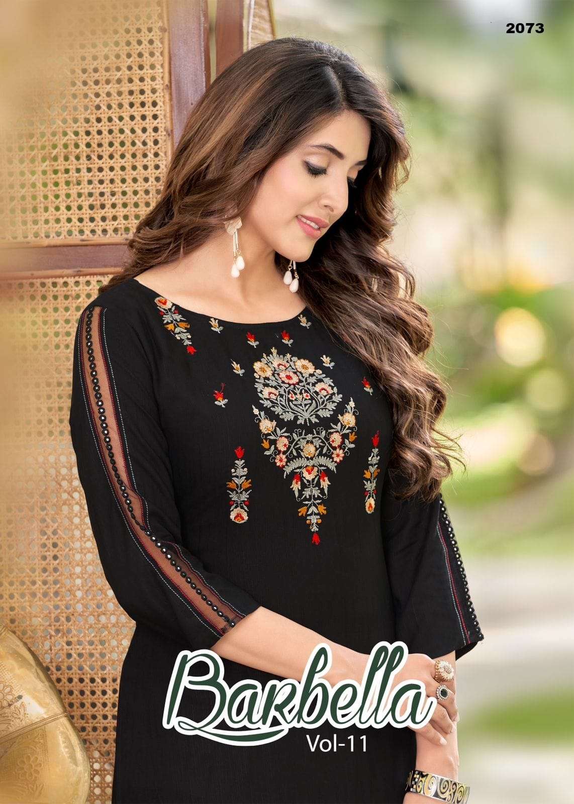 BARBELLA VOL 11 HEAVY RAYON EMBROIDERY AND HANDWORK KURTI BY S3FOREVER BRAND WHOLESALER AND DEALER