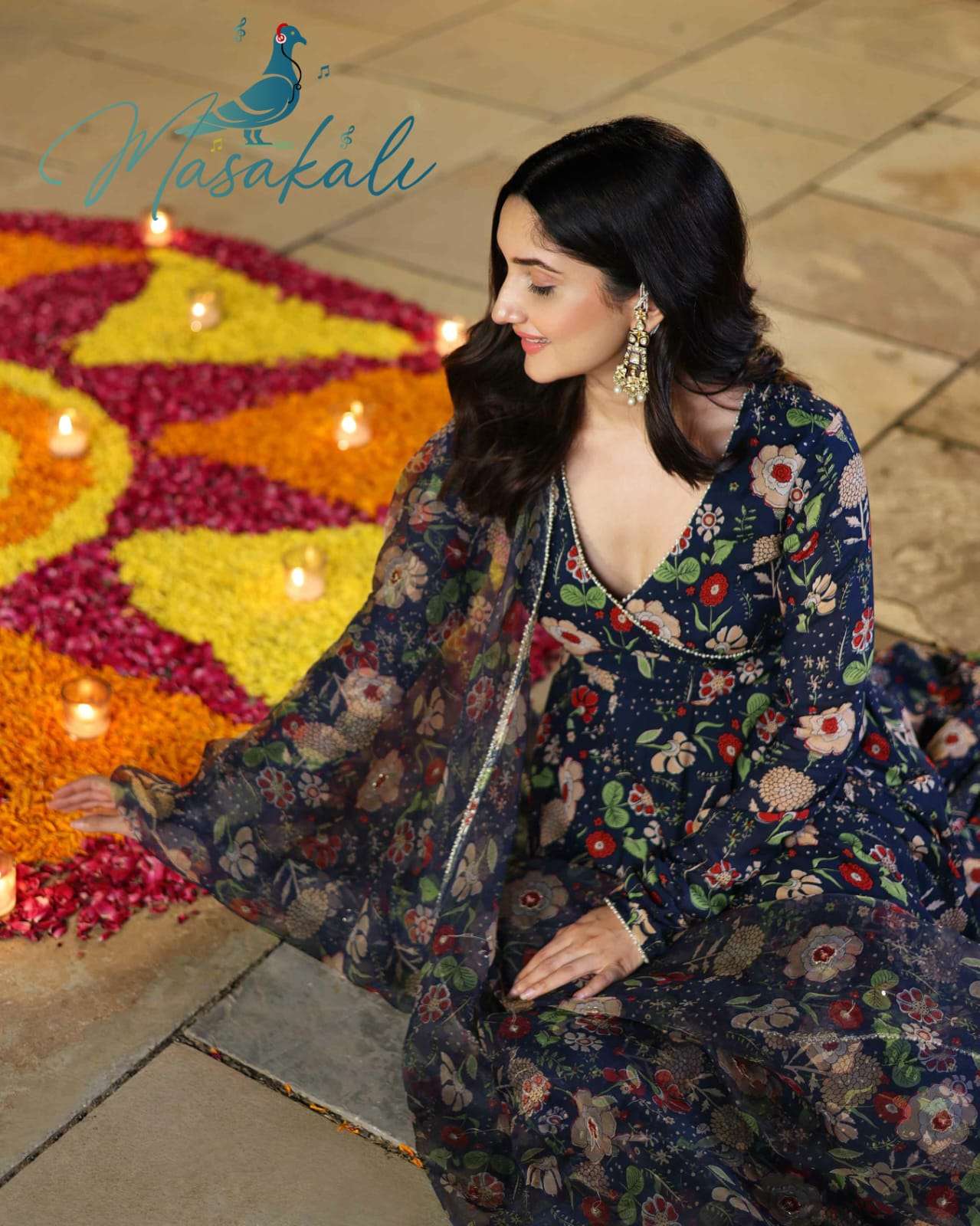 MASAKALI VOL 4 SOFT MASLIN SILK DIGITAL PRINTED HEAVY KURTI WITH PANT AND NAZMIN DUPATTA BY S3FOREVE...