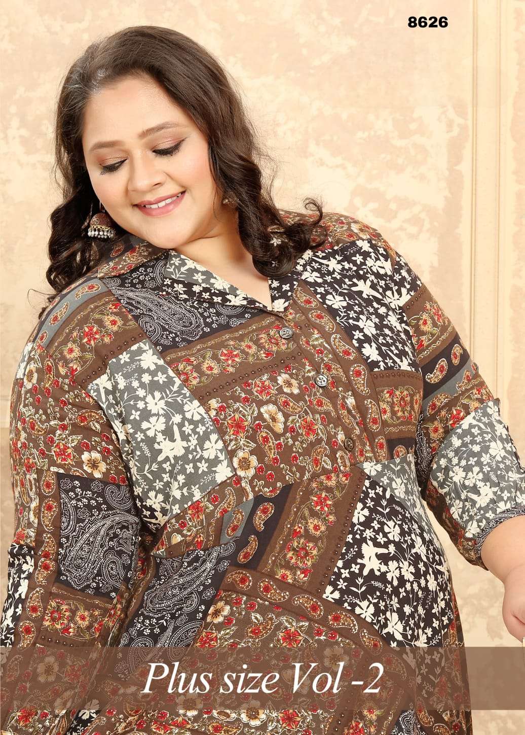 PLUS SIZE VOL 2 PREMIUM RAYON EXPORT QUALITY LONG  KURTI BY S3FOREVER BRAND WHOLESALER AND DEAER