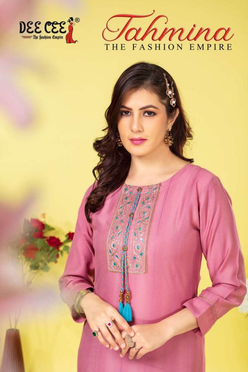 TAHMINA A LINE DORI EMBROIDERY WORK KURTI BY DEECEE BRAND WHOLESALER AND DEALER