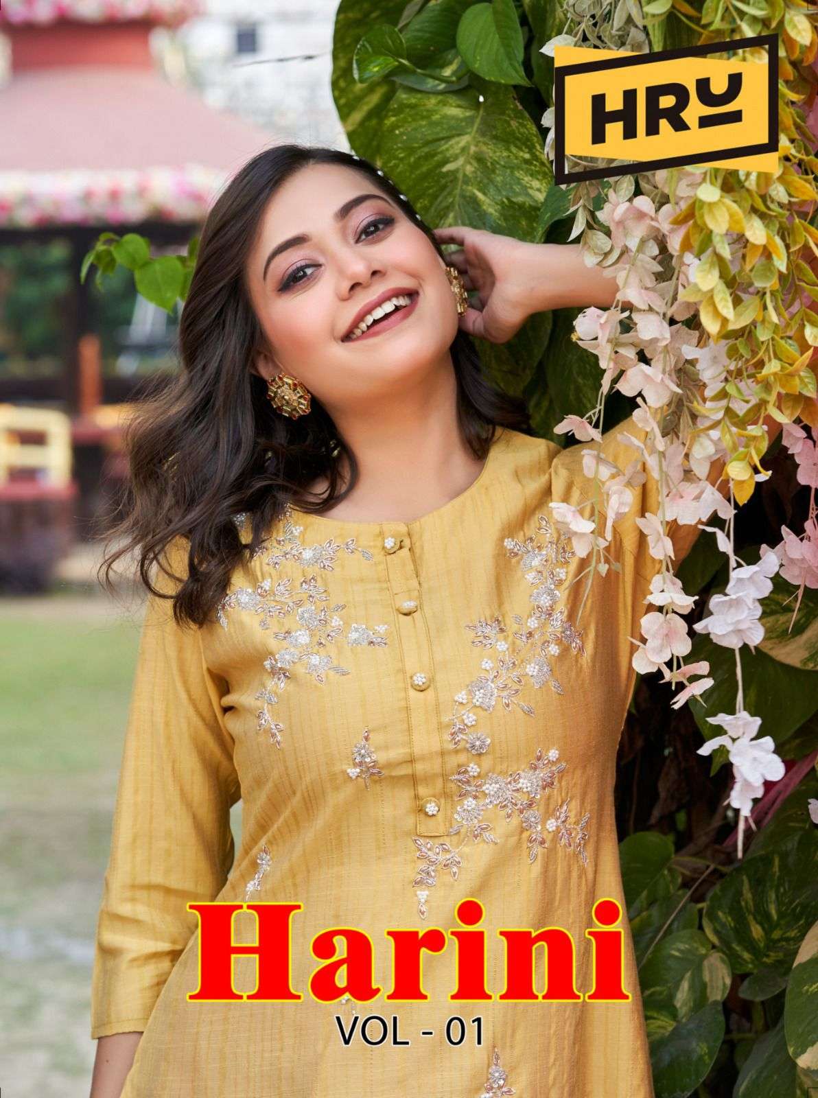 HARINI NYLON BY VISCOS HANDWORK KURTI BY HRU BRAND WHOLESALER AND DEALER