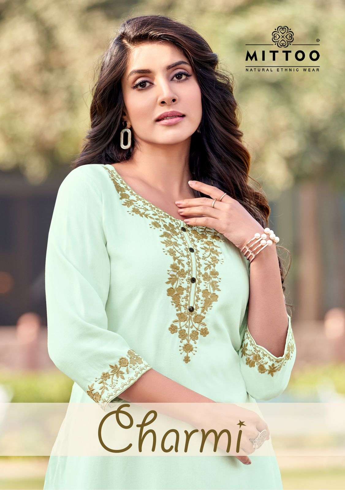 CHARMI HEAVY RAYON COTTON THREADWORK TUNICS BY MITTOO BRAND WHOLESALER AND DEALER