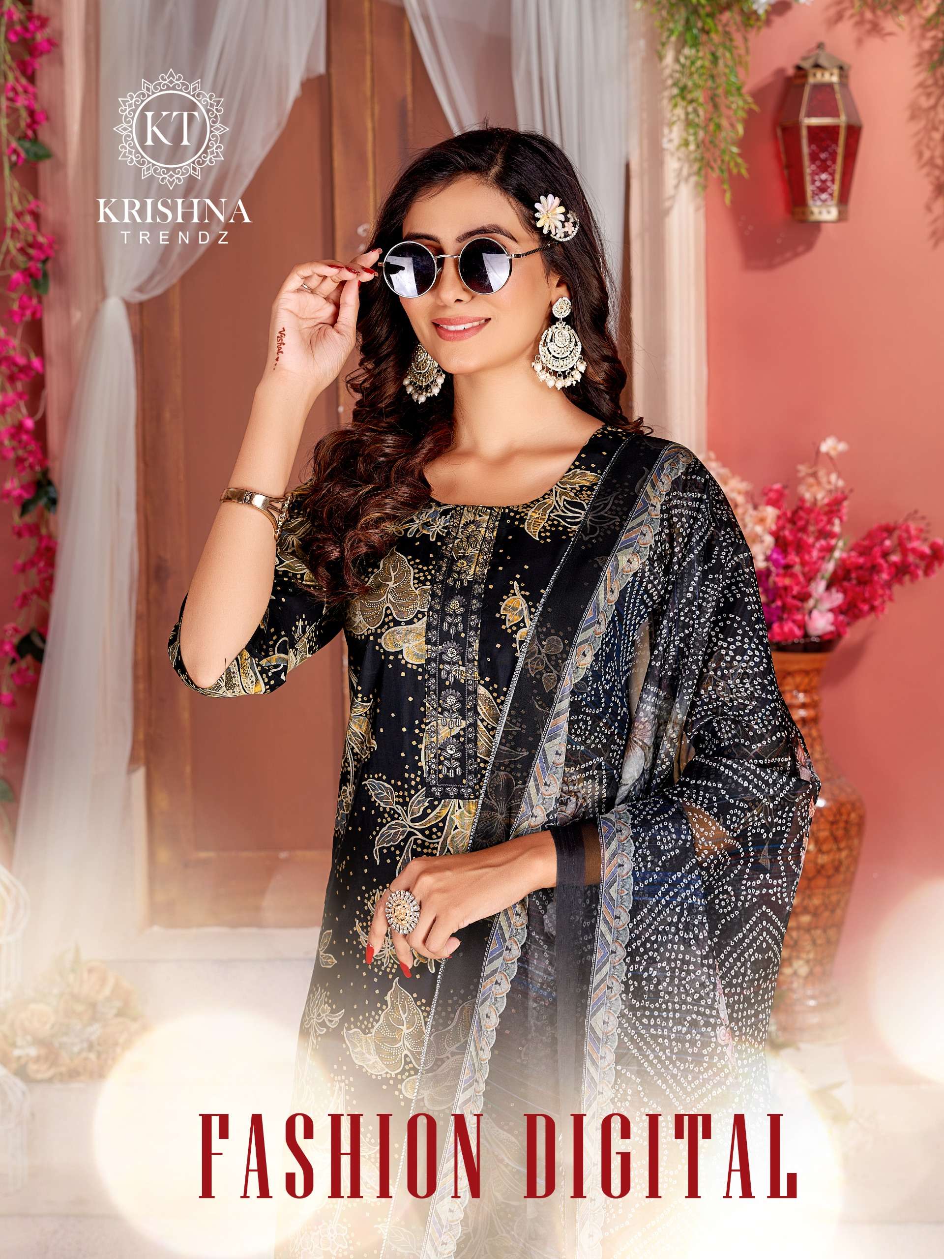 FASHION DIGITAL MODAL HAVY PRİNT KURTI WITH PANT AND DIGITAL PRINT DUPATTA BY KRISHNA TRENDS BRAND ...