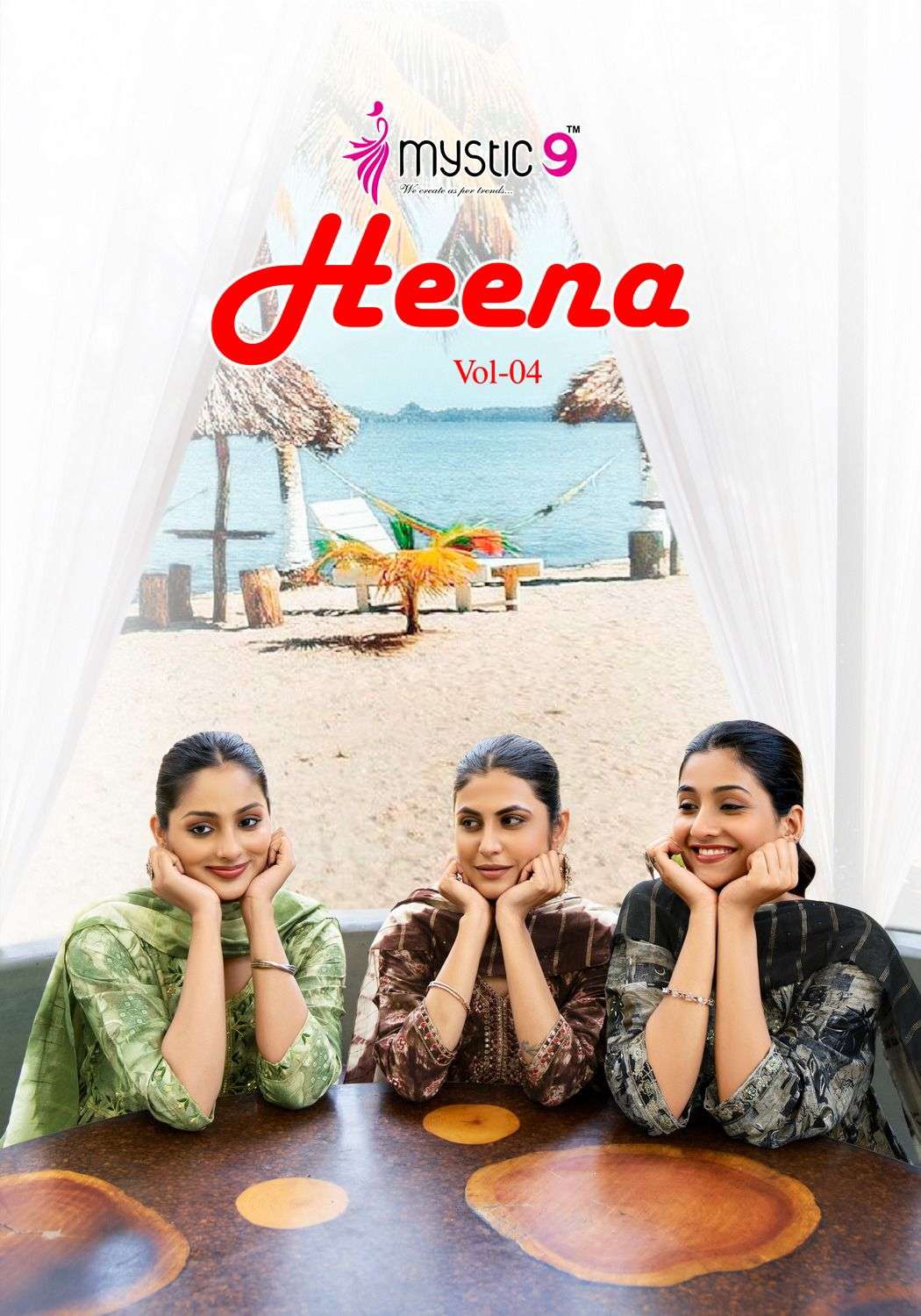 HEENA VOL 4 RAYON CAPSULE FOIL PRINT EMBROIDERY WORK KURTI WITH PANT AND CHIFFON DUPATTA B MYSTIC 9 ...