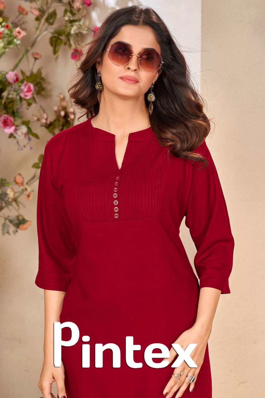 PINTEX HEAVY RAYON PINTEX WORK KURTI BY S3FOREVER BRAND WHOLESALER AND DEALER