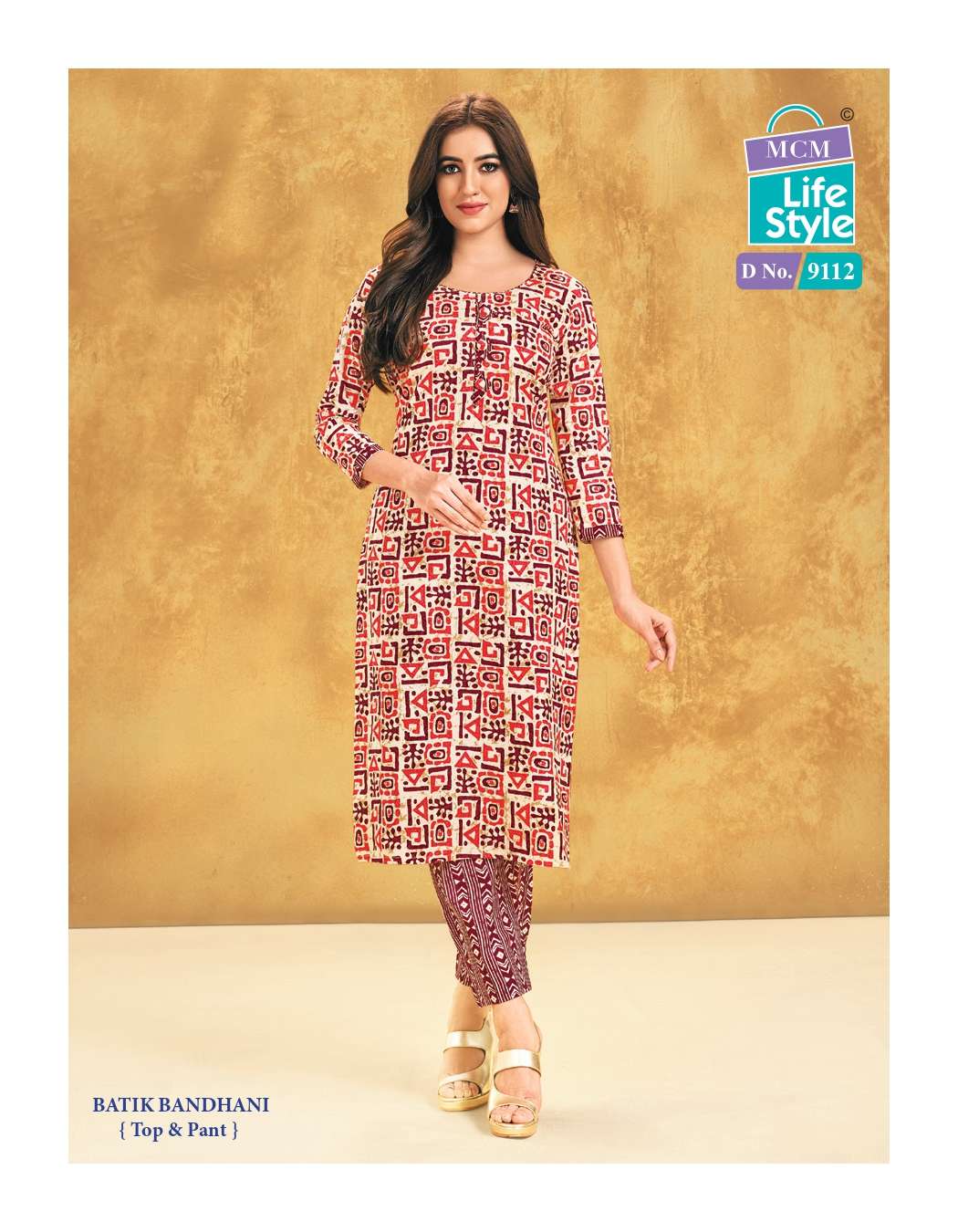 PRIYATAMA BANDHEJ PURE COTTON PRINTED KURTI WITH PANT BY MCM BRAND WHOLESALER AND DEALER