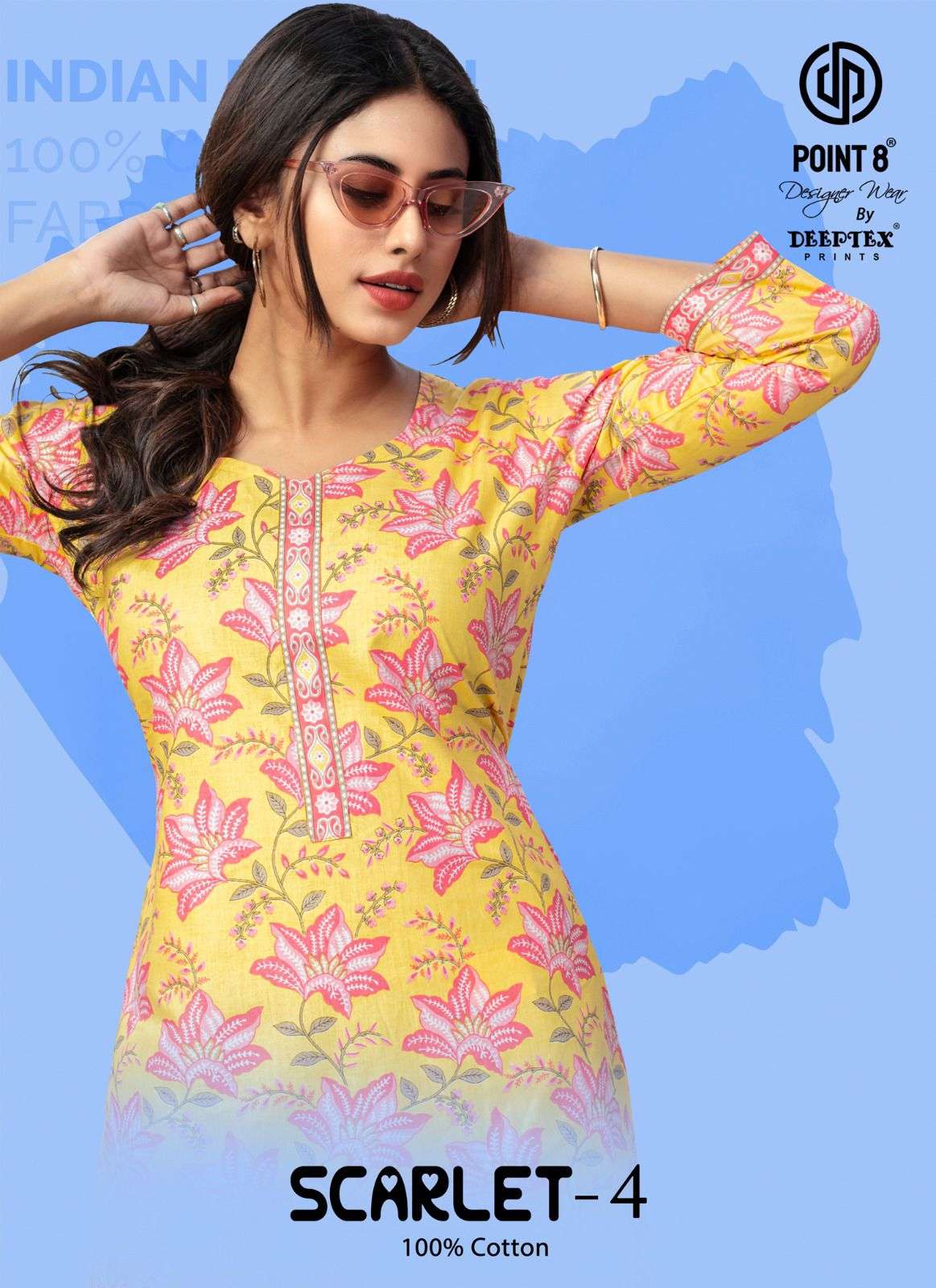 SCARLET VOL 4 PURE COTTON PRINTED SHORT TOP BY DEEPTEX BRAND WHOLESALER AND DEALER