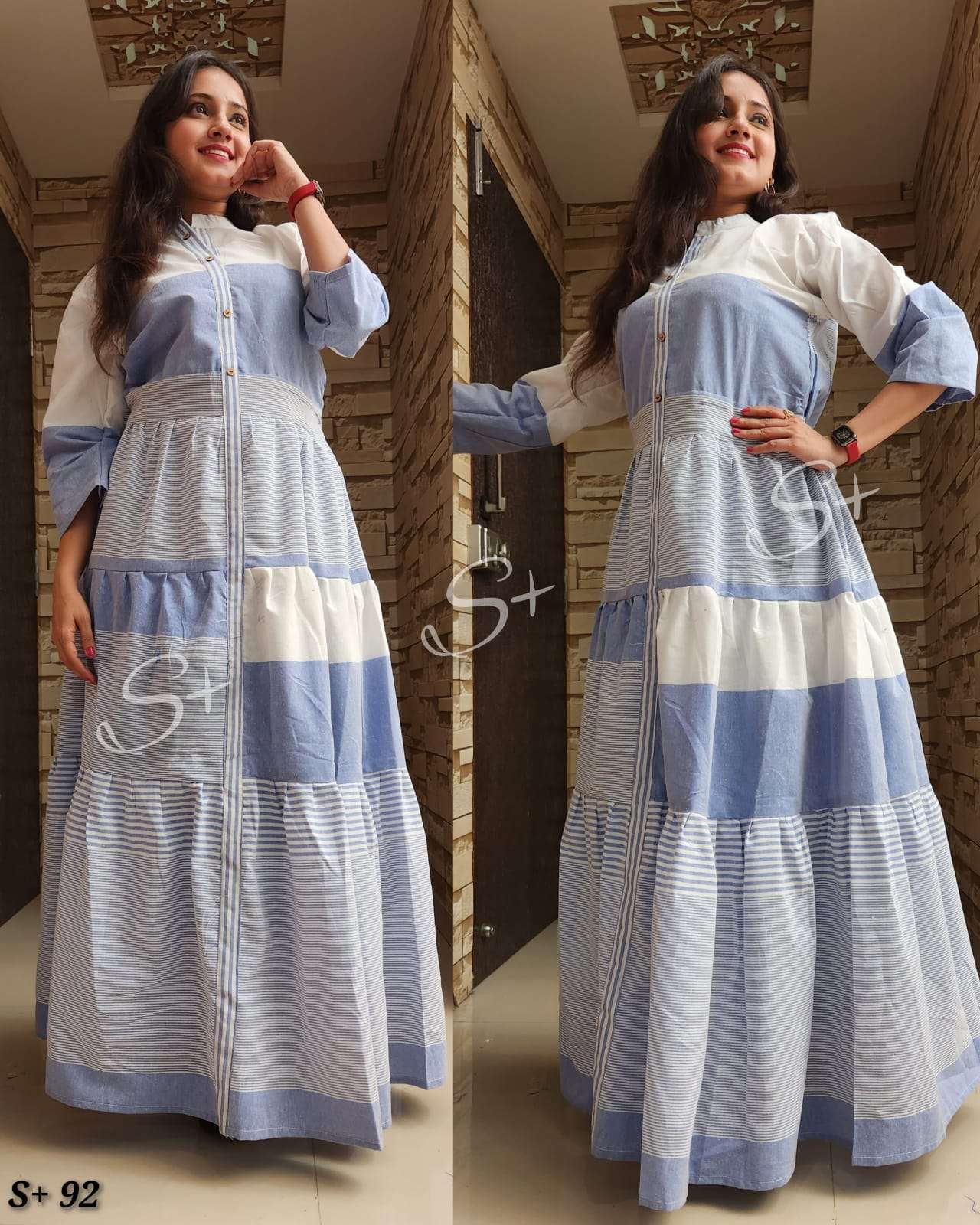 Cotton gown kurti best sale