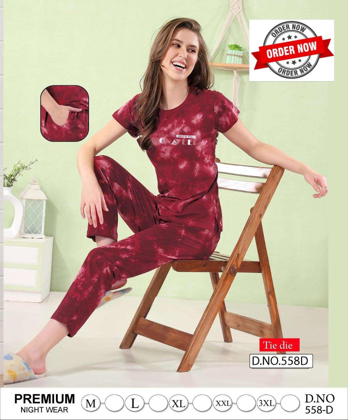 VOL PC 558 PRINTED TIE DIE PAYJAMA SET WITH POCKET NIGHT SUIT  BY SUMMER SPECIAL BRAND WHOLESALER AN...