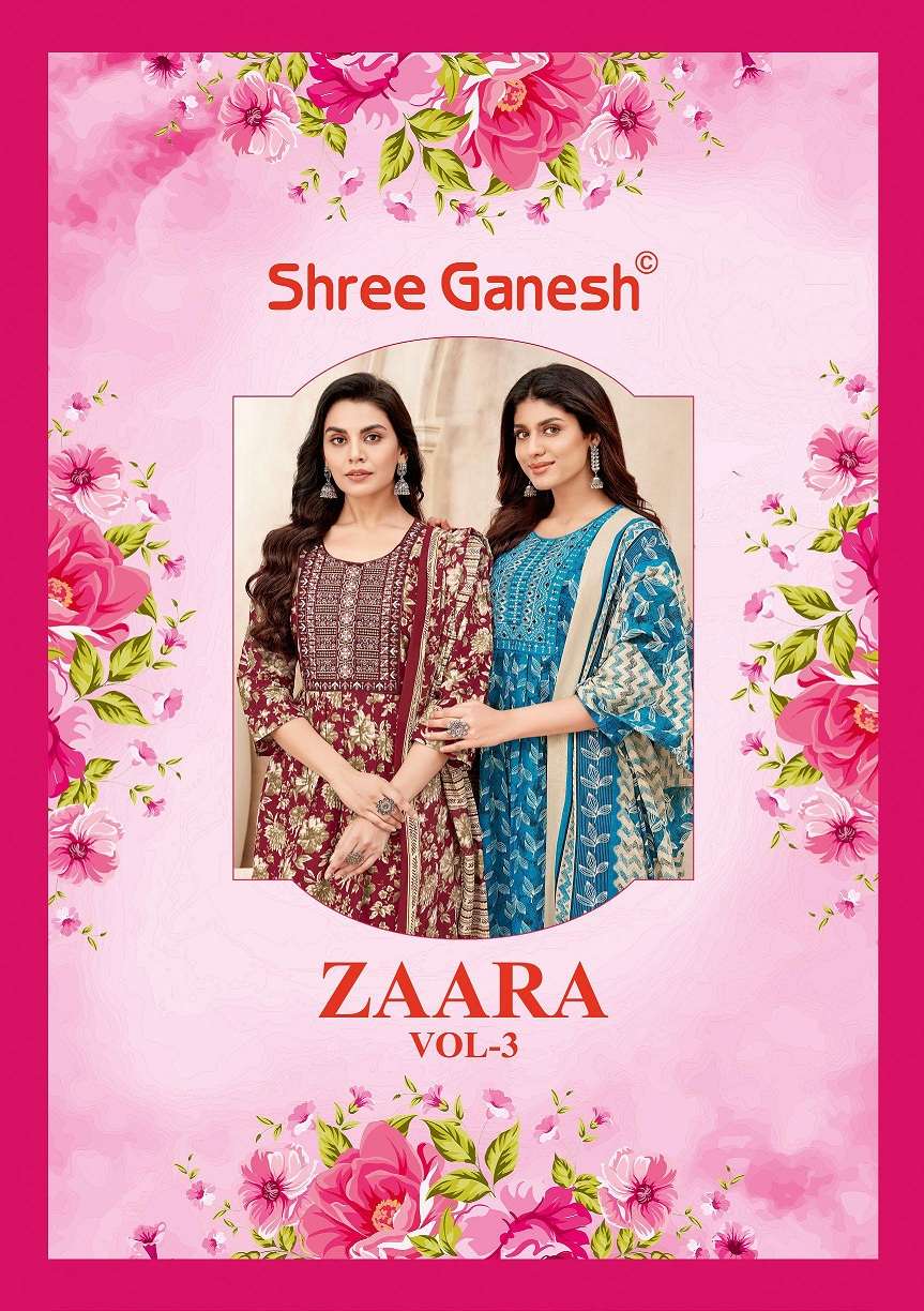 ZAARA PURE COTTON PRINTED KURTI WITH PANT AND DUPATTA BY GANESH BRAND WHOLESALER AND DEALER