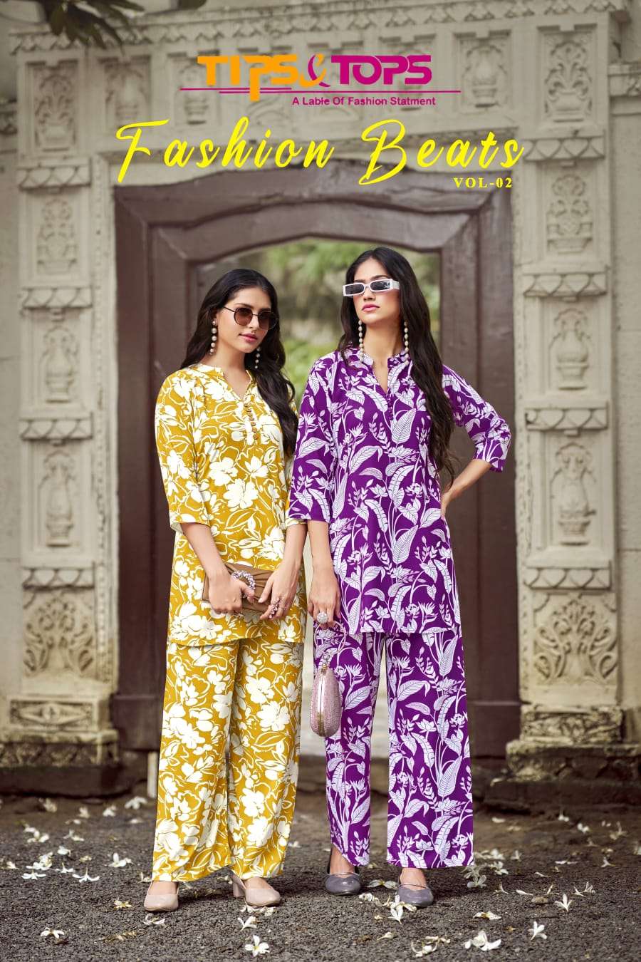 FASHION BEATS HEAVY REYON PRINTED FANCY CO ORD SET BY TIPS AND TOPS BRAND WHOLESALER AND DEALER