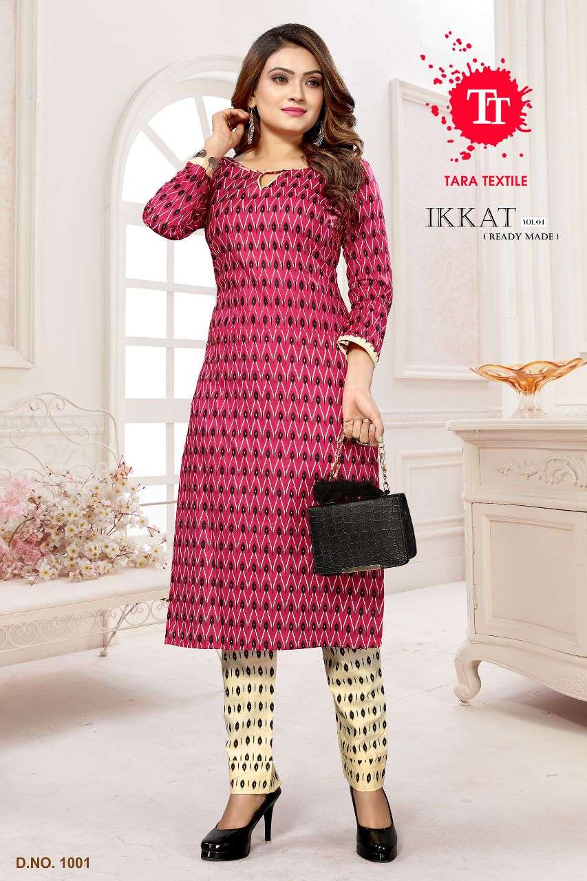 IKKAT PURE COTTON PRINTED KURTI BY TARA TEXTILE BRAND WHOLESALER AND DEALER