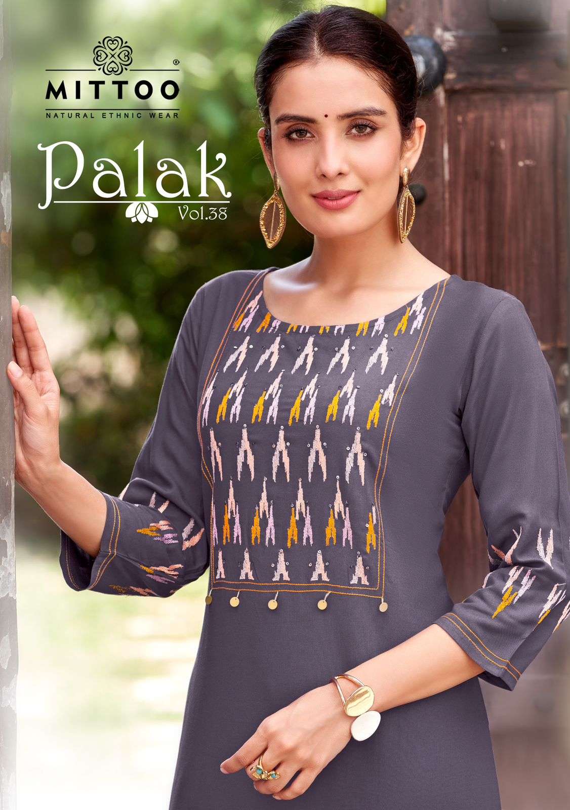 PALAK VOL 38 HEAVY RAYON EMBROIDARY AND HANDWORK KURTI BY MITTOO BRAND WHOLESALER AND DEALER