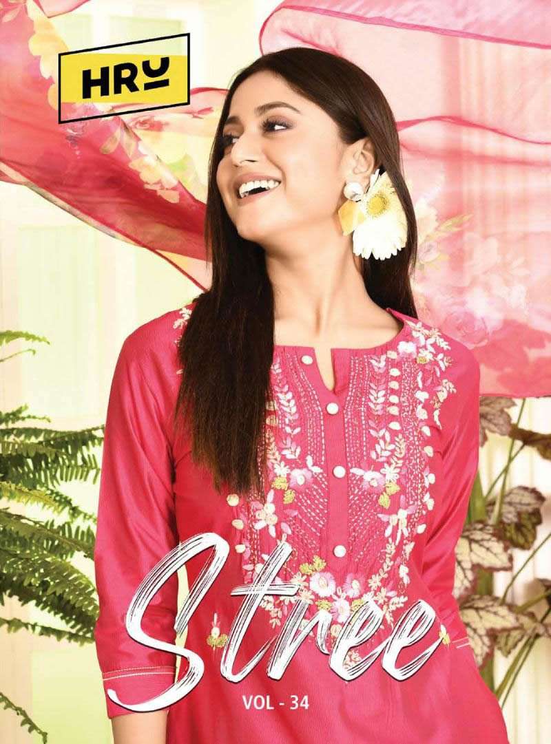 STREE VOL 34 PURE VISCOSE EMBROIDERY AND HANDWORK KURTI WITH PANT AND ORGANZA  DIGITAL PRINT DUPATTA...