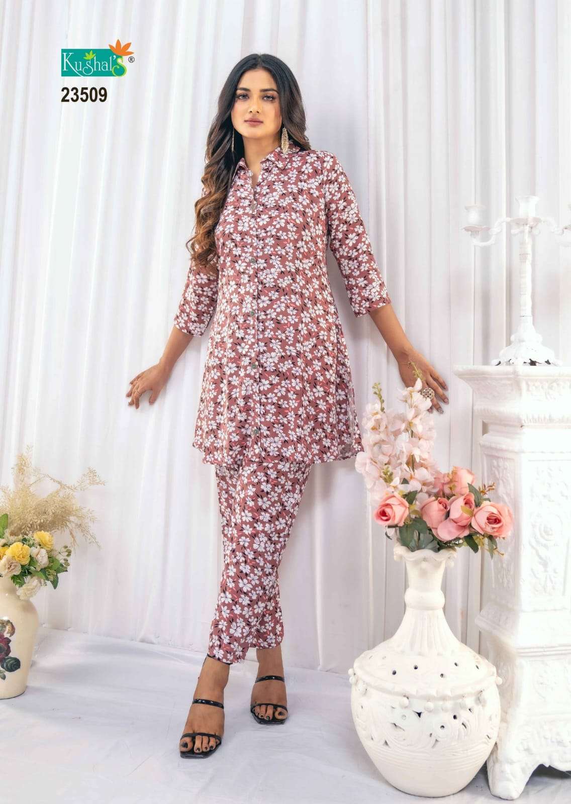 ZARA RAYON PRINTED STYLISH CO ORD SET BY KUSHALS BRAND WHOLESALER AND DEALER