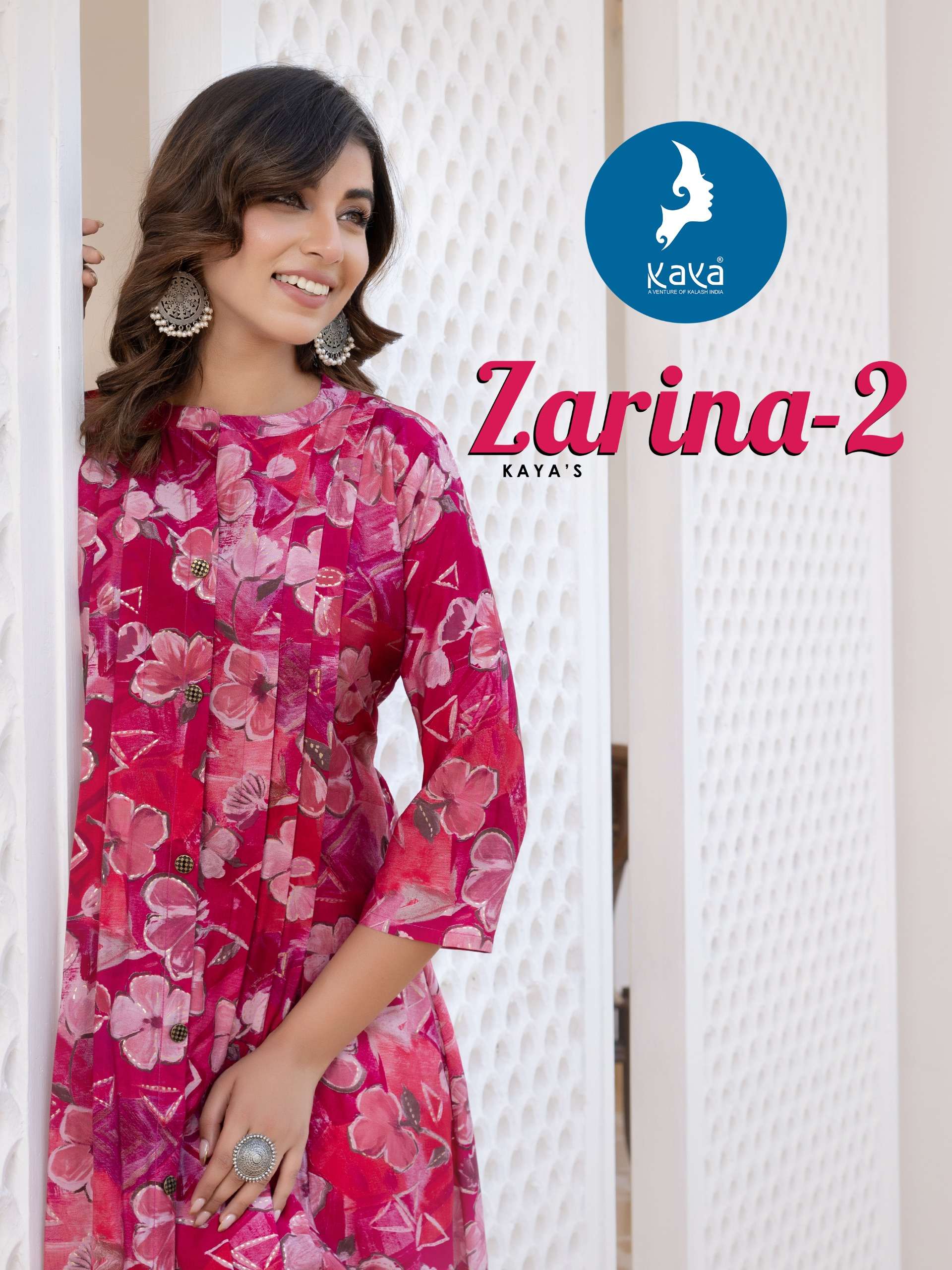 ZARINA VOL 2 CHANDERI FOIL PRINTED ANARKALI KURTI BY KAYA KURTI BRAND WHOLESALER AND DEALER