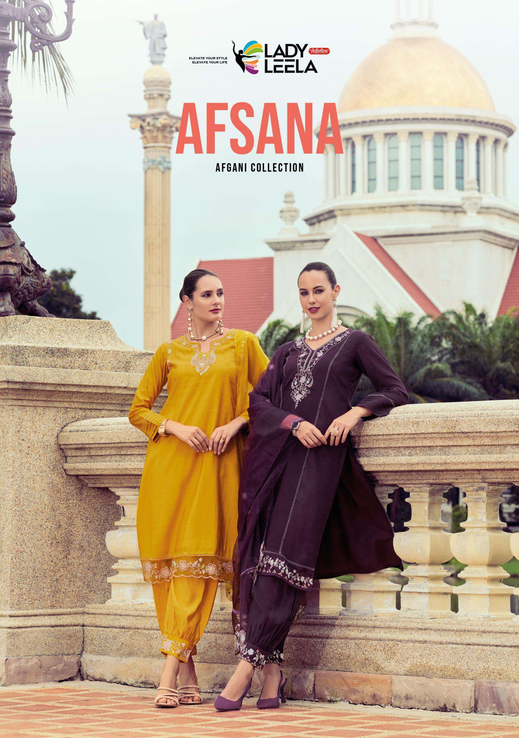 AFSANA VISCOSE SILK HANDWORK KURTI WITH PANT AND ORGENZA DUPATTA BY LADY LEELA BRAND WHOLESALER AND ...