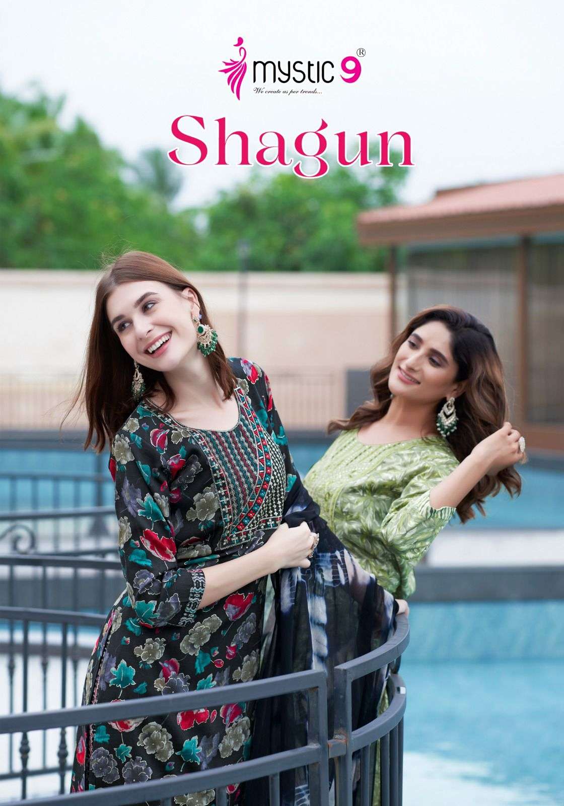 SHAGUN VOL 6 PREMIUM RAYON CAPSULE FOIL PRINT EMBROIDERY WORK KURTI WITH PANT AND DUPATTA BY MYSTIC ...