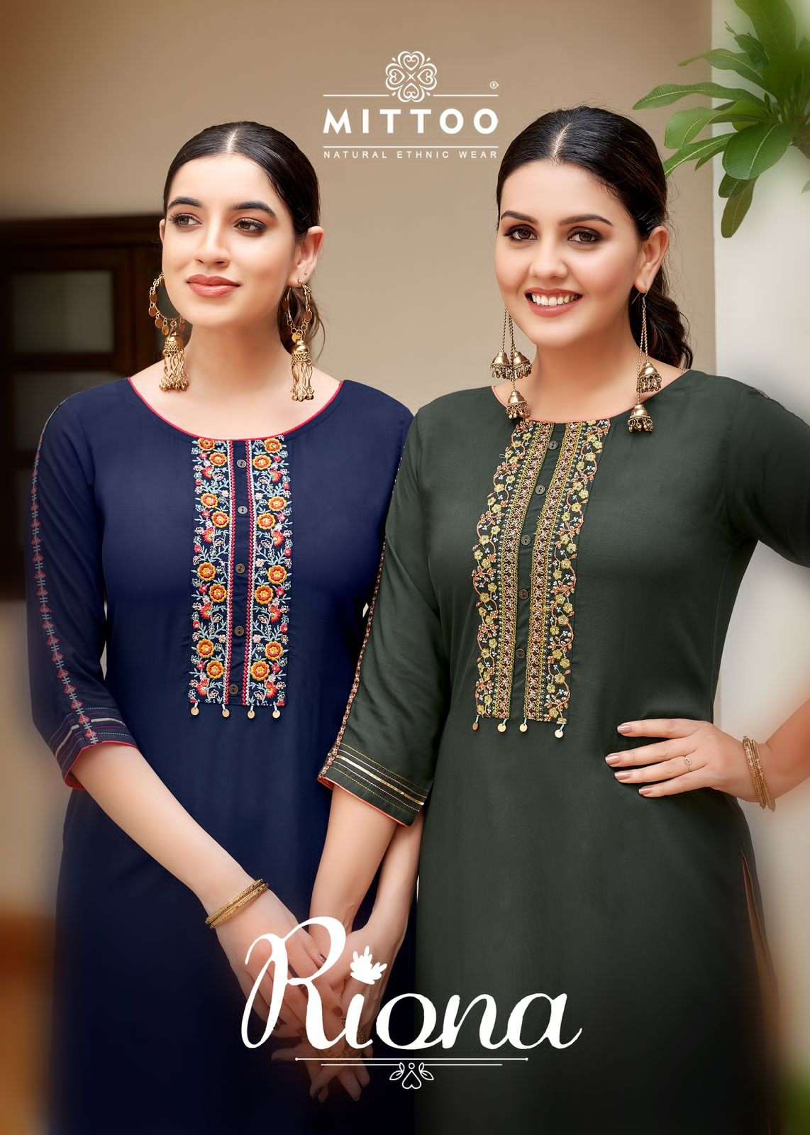 MITTOO RIONA HEAVY RAYON KURTI WITH HAND WORK WHOLESALER & DEALER