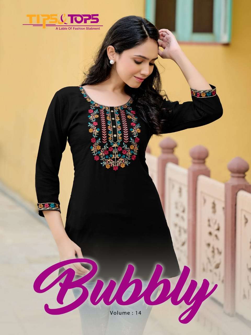 TIPS & TOPS BUBBLY VOL 14 FANCY WESTERN SHORT RAYON KURTI WHOLESALER AND DEALER