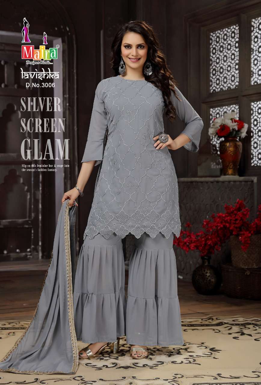 LAVISHKA VOL-3 BY MAIRA BRAND GEORGETTE FANCY SEQUENCE WORK KURTI