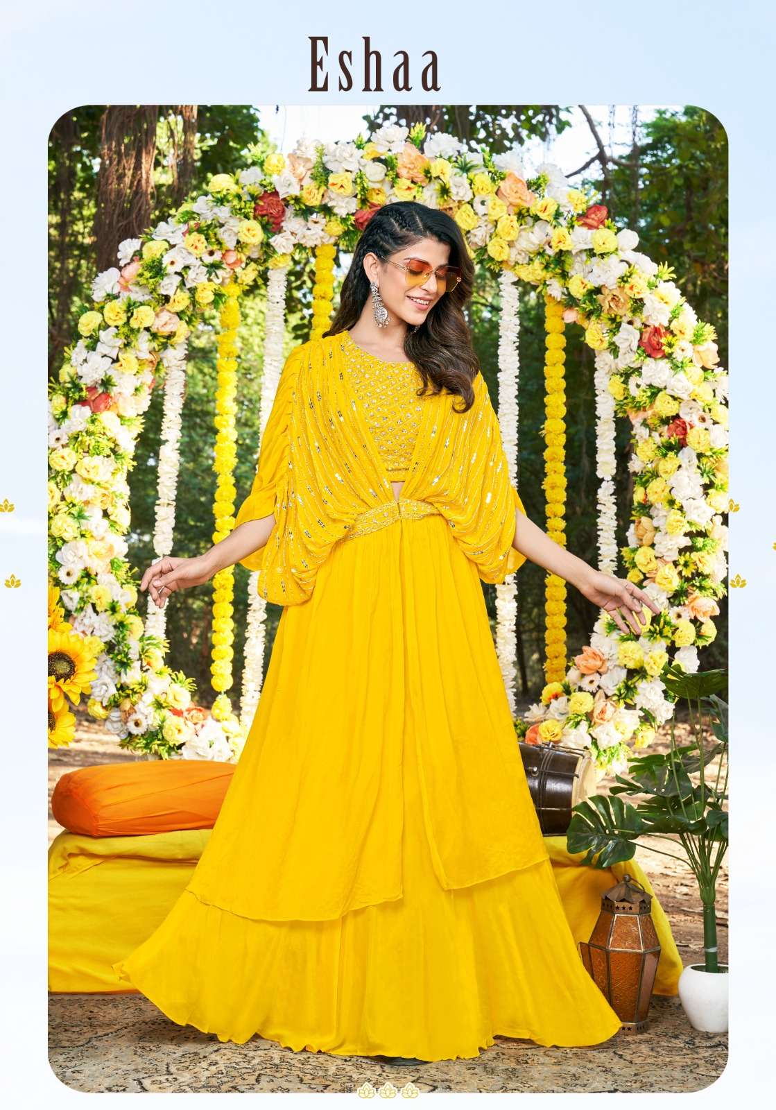 Haldi Function Dress Yellow Outfit for Women