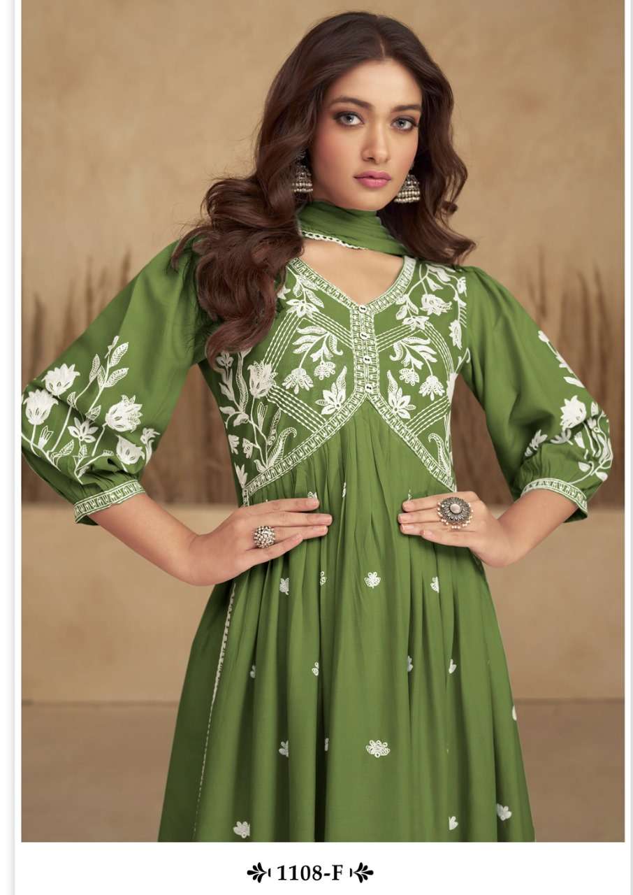 Shop Green Embroidered Net Umbrella Lehenga Wedding Wear Online at Best  Price | Cbazaar